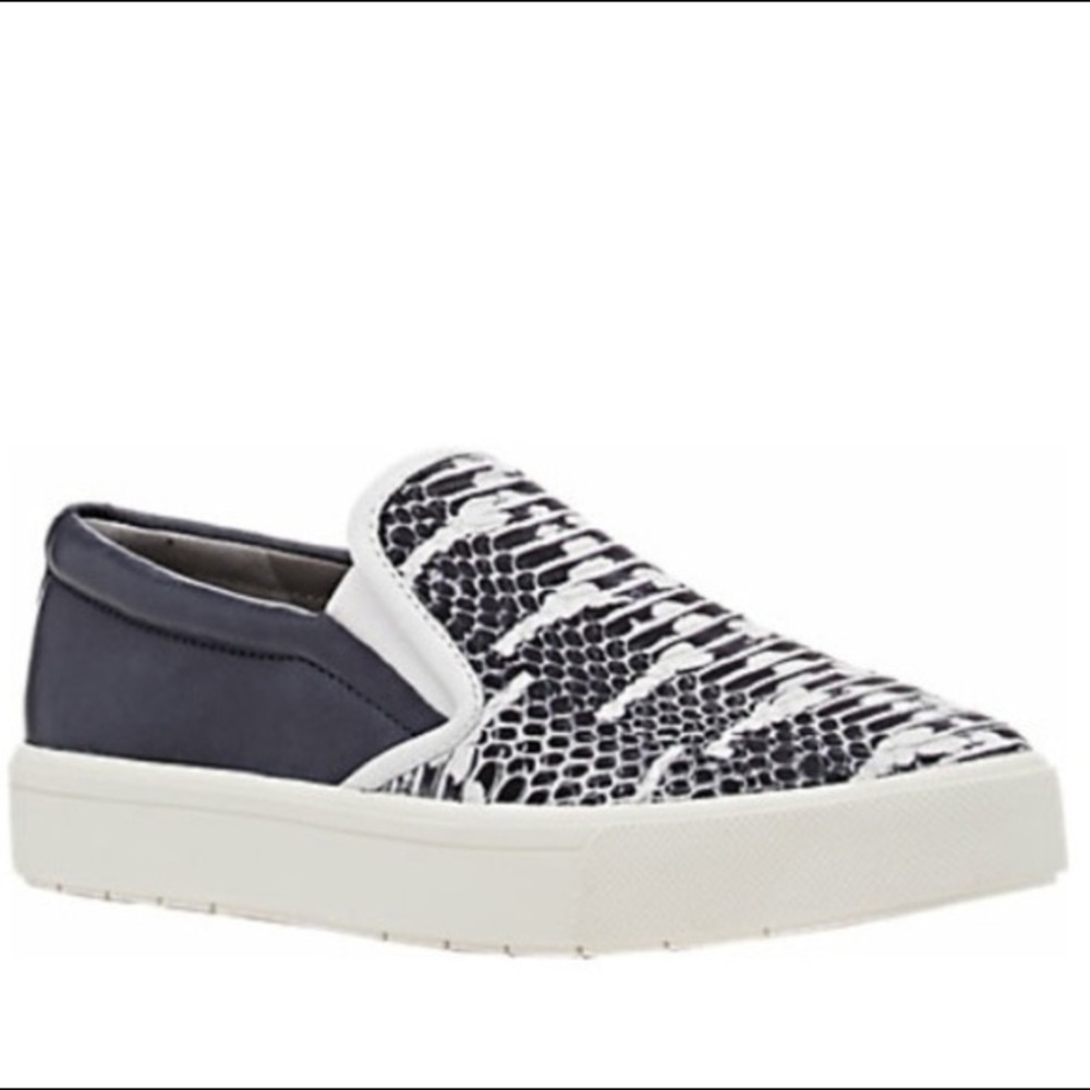 Vince Snakeskin Slip Ons